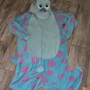 Sulley Inspired Men's Onesie Blue and Purple Polka Dot Costume Onesie